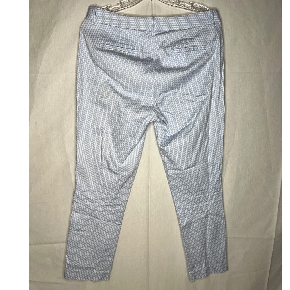 Brooks Brothers Womens Capri Pants Size 4‎ Blue White Geometric Print Cropped